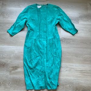 Vintage suede leather dress